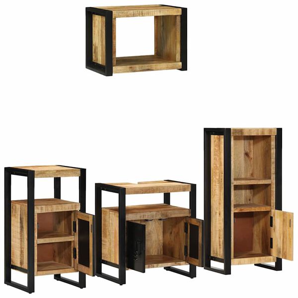 vidaXL Set di mobili per il bagno 4 pcs Legno di mango massello