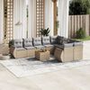vidaXL Set Divano da Giardino 10 pz con Cuscini Beige in Polyrattan