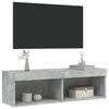 vidaXL Mobile Porta TV con Luci LED Grigio Cemento 100x30x30 cm