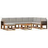 vidaXL Set di divani da esterno 9 pcs Naturale e Grigio Chiaro