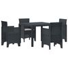 vidaXL Set da Pranzo per Giardino 5 pz Antracite Polipropilene