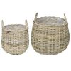 vidaXL Cestino per piante GENDT 2 pz Grigio naturale Rattan Kubu