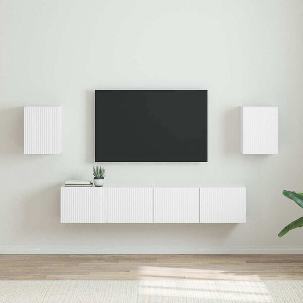 vidaXL Mobile TV da parete 2 pcs Bianco 30 x 31 x 40 cm