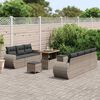 vidaXL Set Divano da Giardino con cuscino 10 pcs Grigio polyrattan