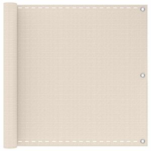 vidaXL Schermo da balcone Crema 75 x 700 cm HDPE e alluminio
