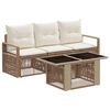 vidaXL Set Divano da Giardino 4 pz Beige e Bianco Crema polyrattan
