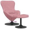 vidaXL Sedia Egg con Pouf Rosa Velluto
