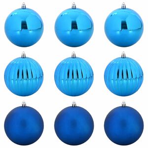 vidaXL Set di palline di Natale XL 9 pz Blu &Oslash; 15 cm Plastica