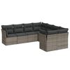 vidaXL Set Divano da Giardino 8 pz con Cuscini Grigio in Polyrattan