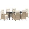 vidaXL Set da Pranzo per Giardino 7 pcs Beige polyrattan