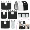 vidaXL Letto a Soppalco con Tunnel Bambini Bianco e Nero 90x190cm Pino