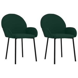 vidaXL Sedie da Pranzo 2 pz Verde Scuro in Velluto