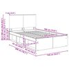 vidaXL Struttura del letto Grigio Concretè 135 x 190 cm Pino massello