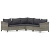 vidaXL Set Divani da Giardino 5 pz con Cuscini in Polyrattan Grigio