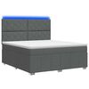 vidaXL Letto Box Spring LED con Materasso Grigio Scuro 140 x 190 cm