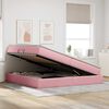 vidaXL Letto con contenitore e materasso Rosa 200 x 200 cm Velluto