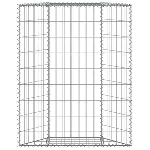 vidaXL Gabbione Letto Rialzato Trapezio Acciaio Zincato 80x20x100 cm