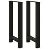 vidaXL Gambe per tavolo da bar nere 2 pz 40x(90-91) cm in acciaio