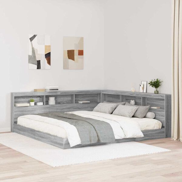 vidaXL Testata contenitore Grigio Sonoma 180 cm Legno multistrato