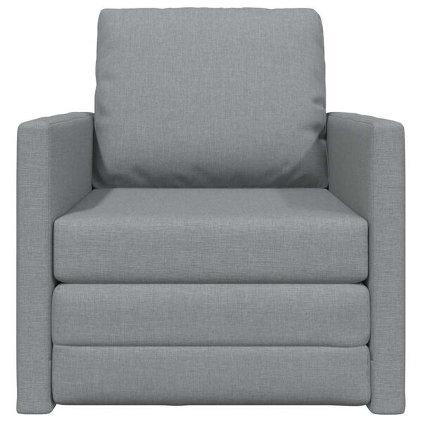 vidaXL Divano Letto da Terra 2 in 1 Grigio Chiaro 112x174x55cm Tessuto