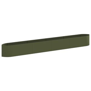 vidaXL Letto rialzato da giardino Verde Oliva 380 x 40 x 40 cm Acciaio