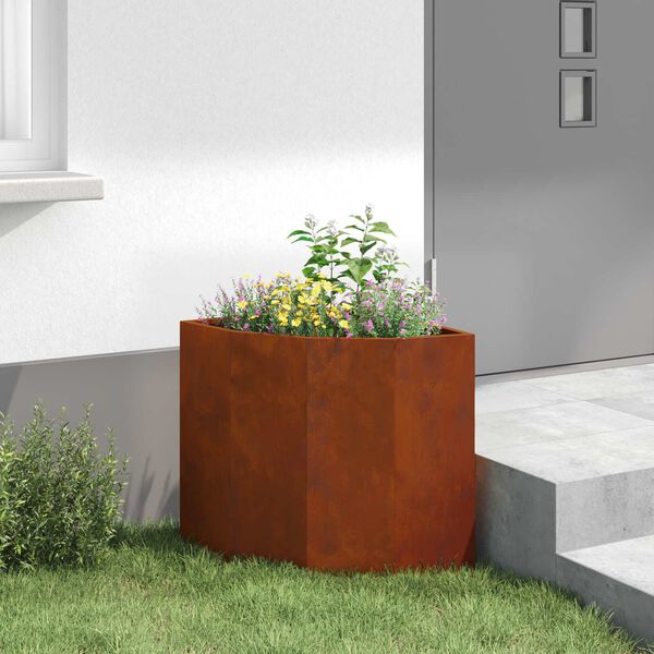 vidaXL Vaso d'angolo Ruggine 45 x 45 x 50 cm acciaio corten