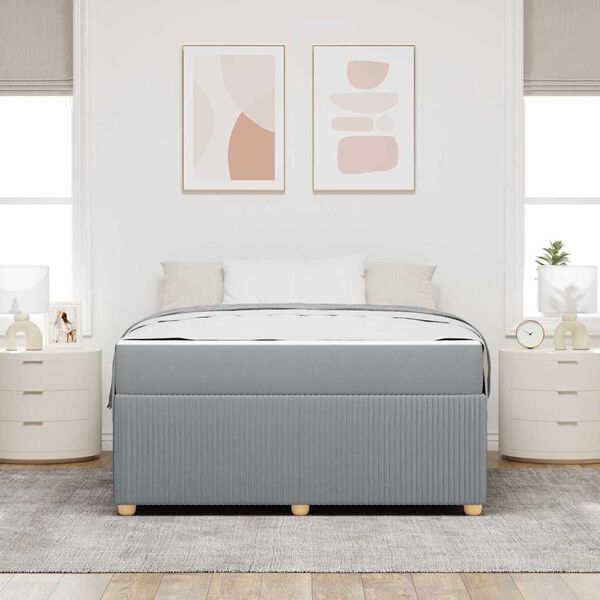 vidaXL Struttura letto con materasso Grigio chiaro 140 x 200 cm