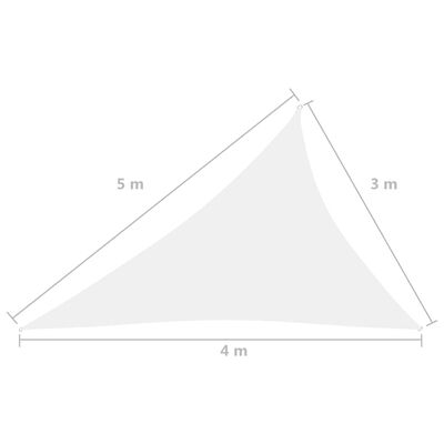 vidaXL Parasole a Vela Oxford Triangolare 3x4x5 m Bianco
