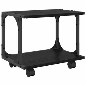 vidaXL Supporto per Stampante Rovere Nero 41 x 28 x 33,5 cm