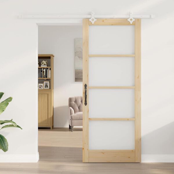 vidaXL Porta scorrevole Naturale 86 x 211 cm
