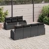 vidaXL Set Divano da Giardino con cuscino 8 pcs Nero polyrattan