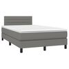 vidaXL Letto a Molle Materasso e LED Grigio Scuro 120x200cm in Tessuto