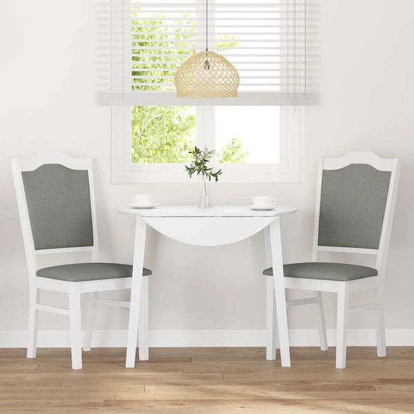 vidaXL Sedie da Pranzo con Cuscini 2 pz Bianco Legno Massello di Hevea