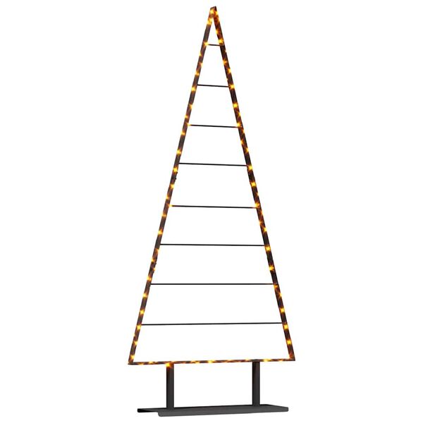 vidaXL Albero di Natale in metallo con supporto Nero 180 cm Acciaio