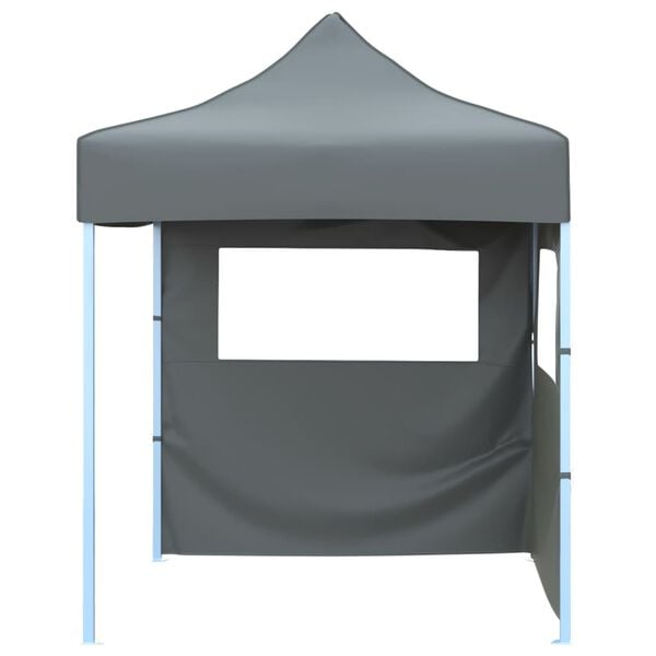 vidaXL Gazebo Professionale Pieghevole 2 Pareti 2x2m Acciaio Antracite