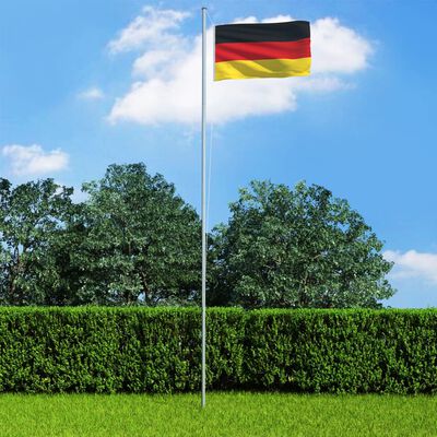 vidaXL Bandiera della Germania con Pennone in Alluminio 4 m