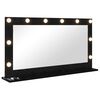vidaXL Specchio da Vanit&agrave; Rettangolare Rovere Nero 100 x 55 x 18 cm