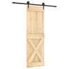 vidaXL Porta scorrevole Naturale e Nero 70 x 210 cm