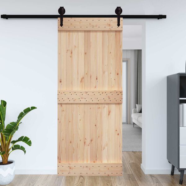 vidaXL Porta NARVIK Naturale 95 x 210 cm Legno di pino solido