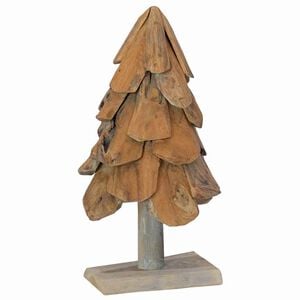 vidaXL Albero di Natale Marrone 61 cm Legno di teak massello