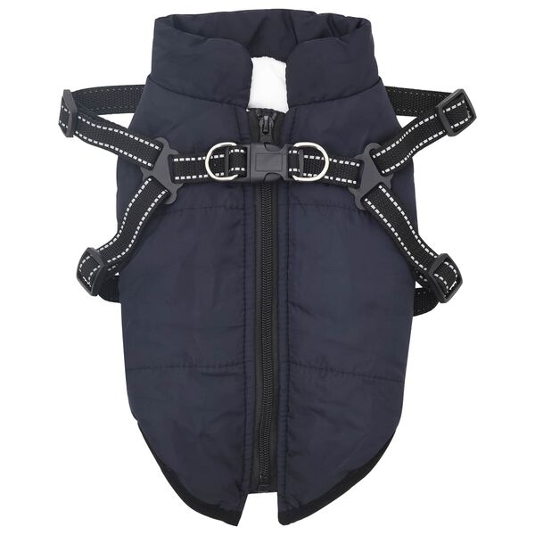 vidaXL Cappotto per Cani Blu navy L36 Pile e Poliestere