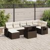 vidaXL Set Divani da Giardino 8 pz con Cuscini Marrone in Polyrattan