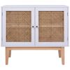 vidaXL Credenza Bianca 88,5x40x80 cm in MDF e Rattan
