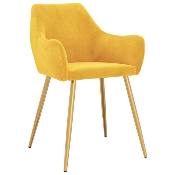 vidaXL Sedie da Pranzo 4 pz Gialle in Velluto
