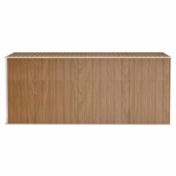 vidaXL Casetta da giardino a muro marrone 118x382x178 cm in acciaio zincato