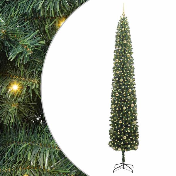 vidaXL Albero di Natale artificiale con 300 LED Verde 300 cm