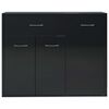 vidaXL Credenza Nero Lucido 88x30x70 cm in Legno Multistrato