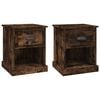 vidaXL Comodini 2 pz Rovere Fumo 39x39x47,5 cm in Legno Multistrato