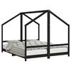 vidaXL Giroletto per Bambini Nero 2x(80x200) cm Legno Massello di Pino