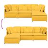 vidaXL Divano Modulare con Poggiapiedi e Cuscini Giallo Chiaro